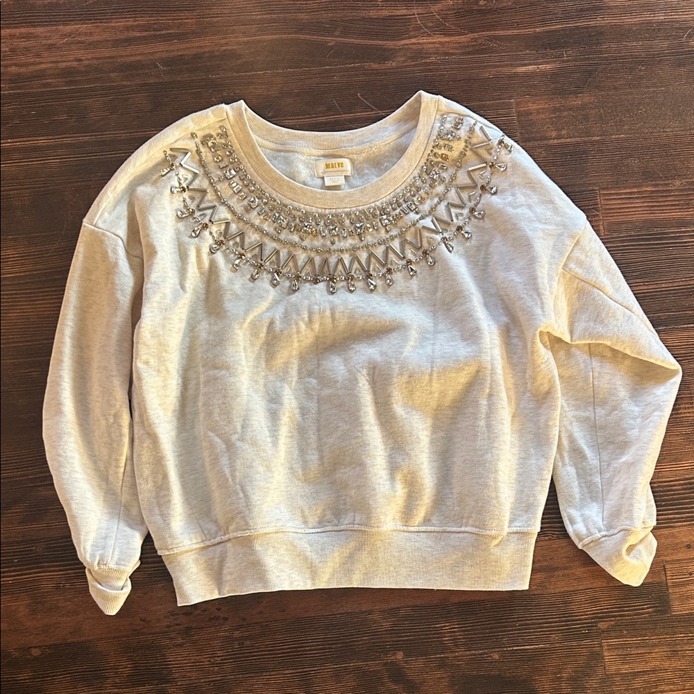 Anthropologie Maeve Cream Knit Top